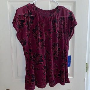 NWT APT. 9 red and black floral blouse